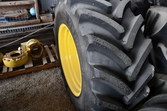 Set 2- 650/60R34 Wheels and Bridgestone Tires, NEW, Fit John Deere 8000R Series