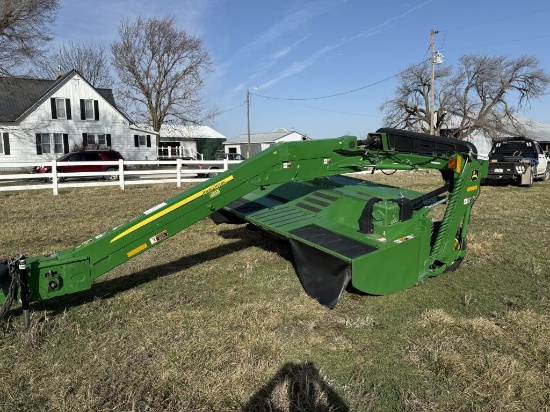 John Deere 835 MoCo, 1000pto, Draw Bar Hitch, Rubber On Rubber Conditioner, 7 Modules, 11.5', Good S