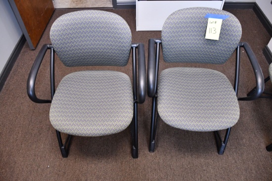 4 - Contemporary Office Chairs w/Metal Frames; 4xBID