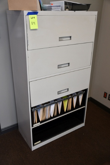 5-Drawer Lateral File Cabinet w/Lift Drawer Fronts (2 Missing); 36"Wx18"Dx65"T