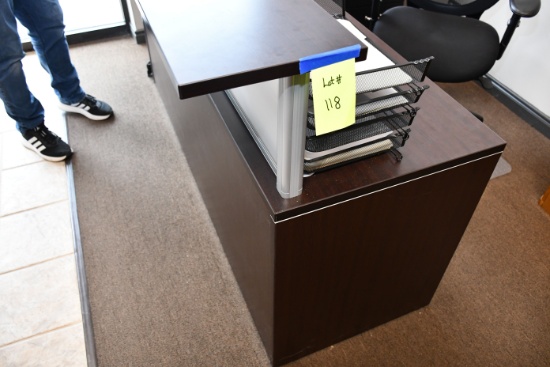 Reception Desk w/Built-in Counter, 3-Drawers, Keyboard Slide Out and Office Chair; 71"Wx31"Dx42"T