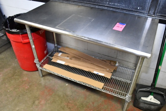 Pair of Stainless Steel Commercial Grade Prep Tables; 50"x24Dx39"T