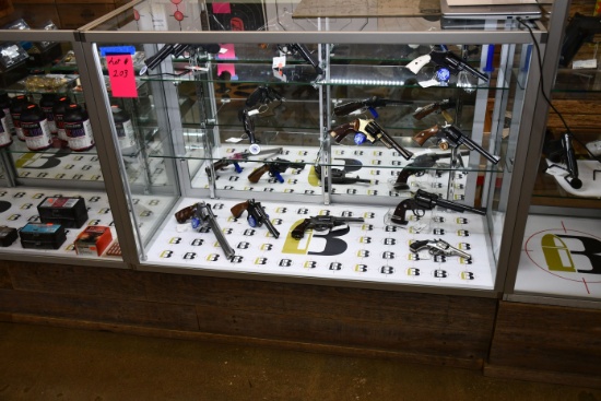 Kansas City Fixture 4'Wx20"Dx44"T Display Cabinets w/Base, 3-Sides Glass, Glass Interior Shelves, LE