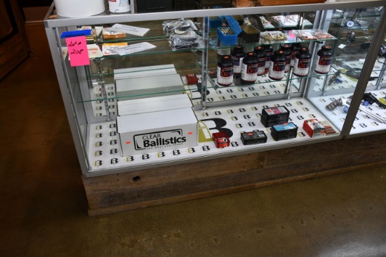 Kansas City Fixture 5'Wx20"Dx44"T Display Cabinets w/Base, 3-Sides Glass, Glass Interior Shelves, LE