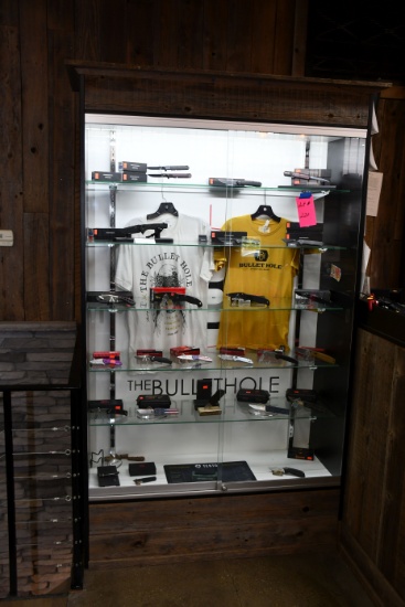 Lockable Sliding Glass Display Case; 4'Wx19"Dx84"T; CABINET ONLY