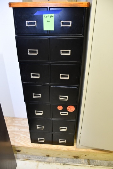 1 Lot of 7 - 2-Drawer Stackable File Cabinets; 21-1/2"Wx16"Dx8-1/4"T