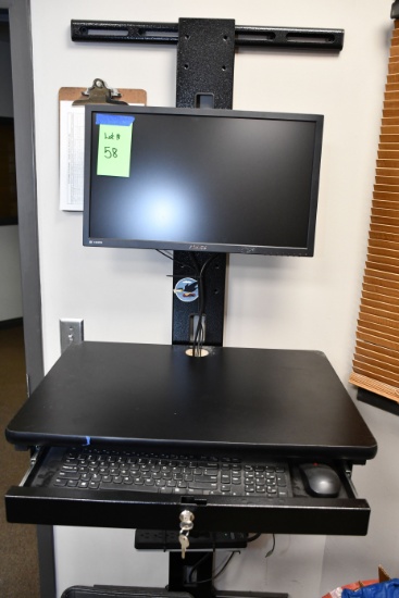 1 - Asus 24" Monitor on Adj. Wall Mount Stand
