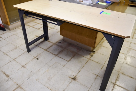 1 - Kobalt Commercial Grade Work Table w/Metal Legs and Wood Top w/Single Sliding Drawer; 72"Wx30"Dx