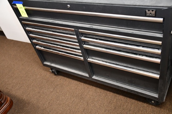 Wen 10-Drawer Tool Chest on Rollers; 52"Wx18"Dx38-1/2"T; TOOL CHEST ONLY