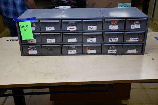 18-Drawer Metal Storage Cabinet; 34"Wx11-1/2"Dx11"T