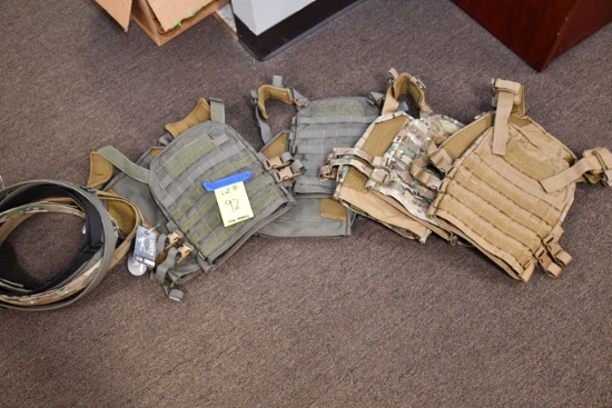 1 Lot of 4 - Bullet-Proof Vests; Vests ONLY, NO Plates w/Shoulder Saver Straps