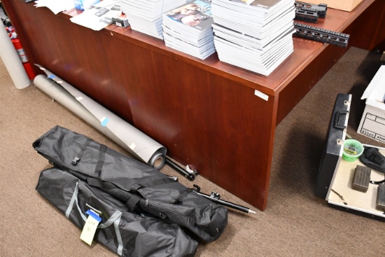L-Shape Reception Desk w/Chair and Lateral File Cabinet; 7'x6'; Desk 3', Return 2'; DESK, RETURN, FI