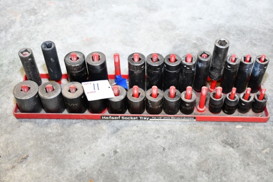 1 Lot of Deep Well and Standard Impact 3/4" Sockets including S&K, Proto, and Craftsman