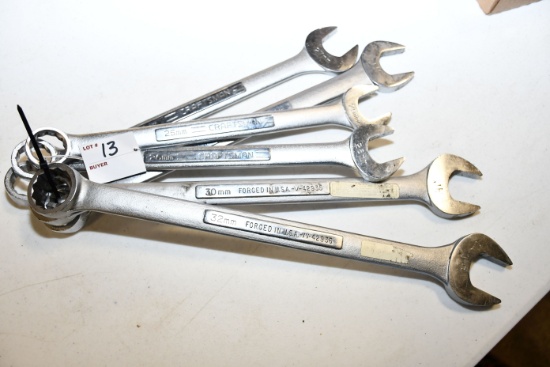 Craftsman 6-Piece Metric Open End Wrench Set; 25 thru 28mm, 30mm, and 32mm