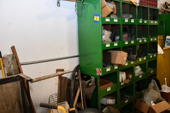 35-Compartment Parts Bin w/Some Misc. Parts; John Deere Green; Stackable