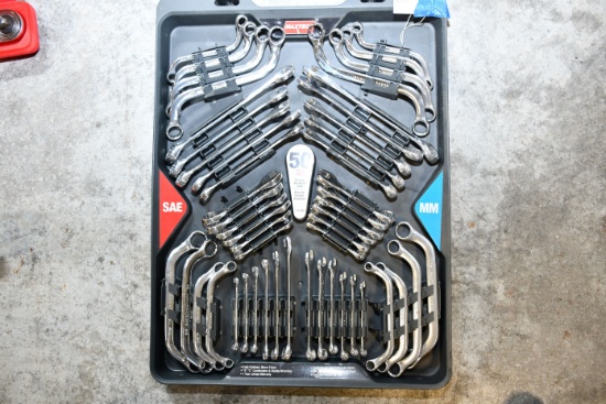 50-Piece Standard and Angle Wrench Set including Metrics
