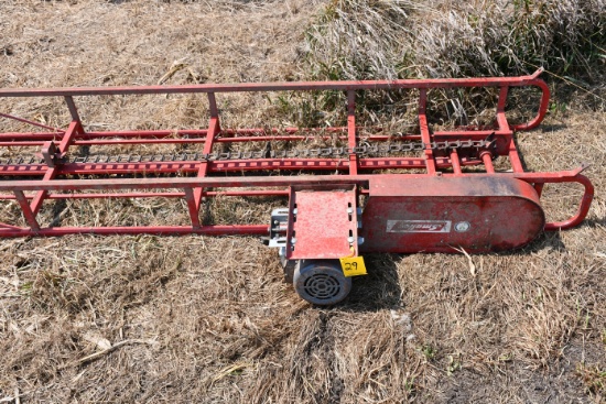 Portable Small Square Hay Bale 24' Elevator; With Motor