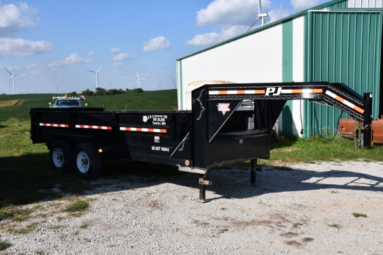 201? PJ 25'+5' Gooseneck Flat Bed Trailer, Electric Over Hydraulic Full Width Ramp, Wood Floor, 2 Sp