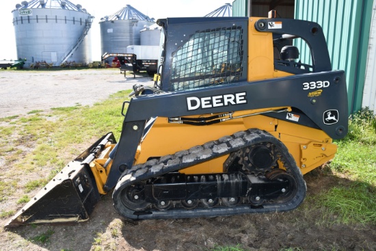 2011 John Deere 333D Track Skid Steer w/ISO and H-Pattern, 435Hours, Aux Hydraulics, Air Seat, Singl