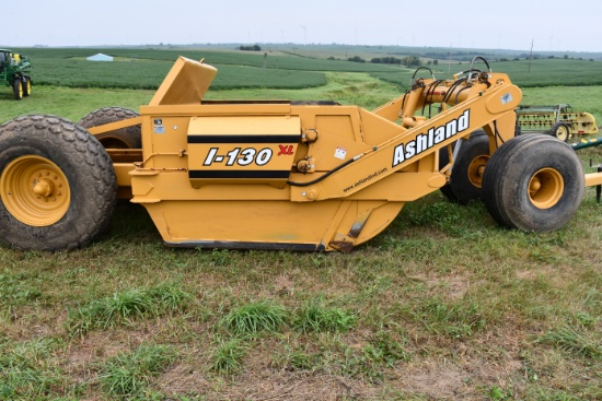 Ashland I-130 13 Yard XL Pull-Type Earth Mover, 21.5L-15 Front Dolly Wheels Like New, 18.4-26" Terf