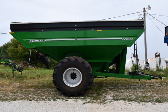 2022 Brent V1100 Grain Cart w/Scales, Directional Spout, and Camera System; 1050/50 R32 Rubber; Shed