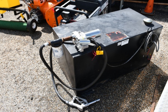 100 Gal Fuel Tank, 12v Pump, Black, Good Shape