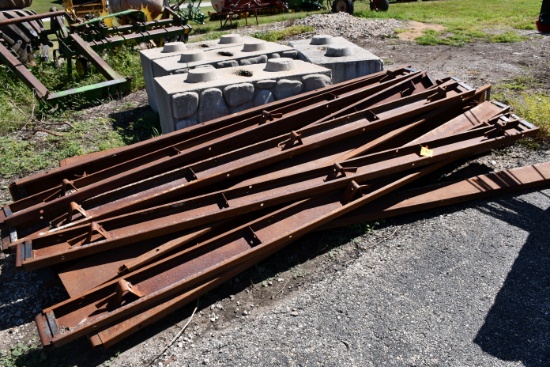Lot of 6" Concrete Forms With Stakes and Misc. Sized Rebar