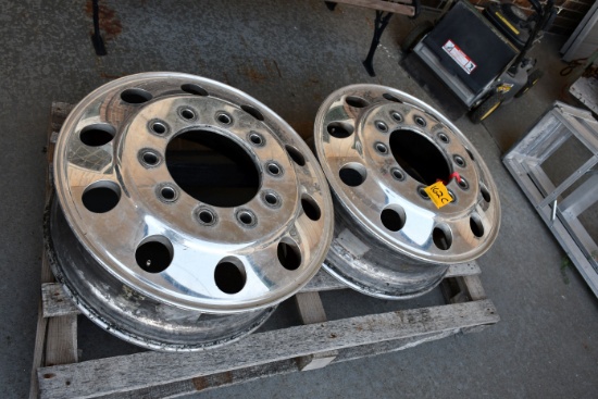 Pair of Alcoa Aluminum Semi Driver Wheels, 24.5