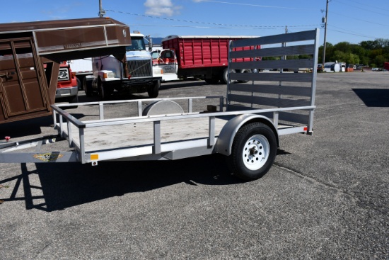 H&H Aluminum Trailer, 2" Ball, Wood Floor, Full Aluminum Ramp, Jack, Lights, 205/75 R16 Tires Good