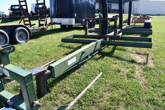 6 Bale Hay Trailer, Has Welds, Green In Color, WITH 3pt Slide Under Hay Carrier Used To Load and Pul
