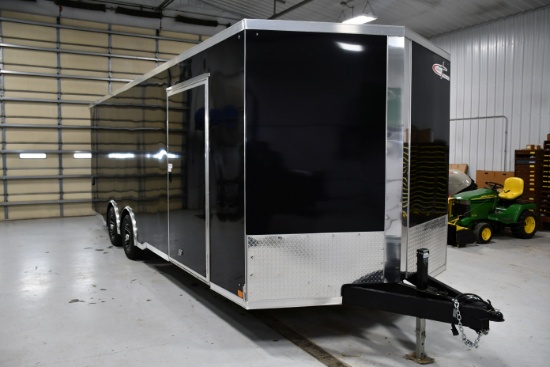 2022 Cross Enclosed Trailer, Wood Floor and Wood Ramp, 7' Tall 8' Wide 24' Long, Interior Lights, V-
