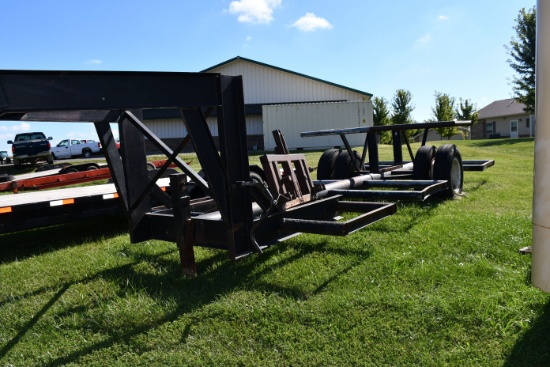 8 Bale Homemade Gooseneck Hay Hauler Trailer, Good Shape, With Stabber