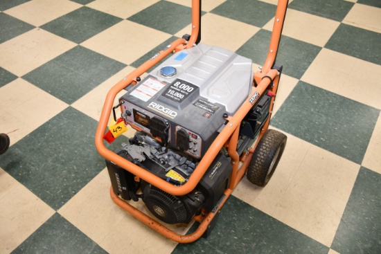 Ridgid Gas Powered Generator, 88 Hours, Like New, Subaru 14.0 Engine, 4-120v Plugs, 1-220v Plug, 10