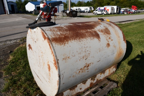 560 Gallon Fuel Tank, Filrite 120v Pump, Automatic Nozzle, Red Fuel