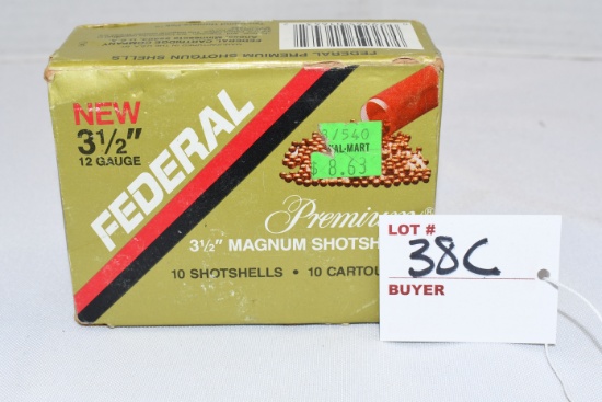 1 Box - Federal Premium 12 Ga. 3-1/2" 4-Shot Shotshells; 10 Rds./Box