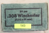 FORTY (40) ROUNDS MILITARY .308 WIN AMMO