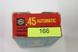 FIFTY (50) ROUNDS GECO .45 ACP AMMO