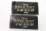 ONE HUNDRED (100) ROUNDS SPEER LE GOLD DOT, 40 S&W AMMO