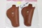 TWO (2) THE HUNTER COMPANY MODEL 45101A-1114, S&W 36 & 60, LEATHER HOLSTERS