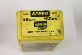 ONE HUNDRED (100) ROUNDS SPEER 38 CAL WC BULLETS, NOT AMMO
