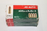 ONE HUNDRED (100) ROUNDS SELLIER & BELLOT, .45 AUTO AMMO