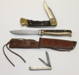 LOT OF THREE (3) VINTAGE BUCK, PUMA AND MILLERS BROS. KNIVES