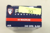 FIFTY (50) ROUNDS FIOCCHI 44 MAGNUM, 240 GR SJSP