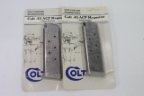 TWO (2) FACTORY COLT .45 ACP MAGAZINES, NEW IN PACKAGE