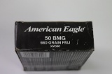 TEN (10) ROUNDS AMERICAN EAGLE 50 BMG, 600 GRAIN FMJ AMMO