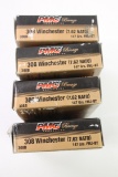 EIGHTY (80) ROUNDS PMC BRONZE, .308 WIN AMMO, 147 GR FMJ-BT