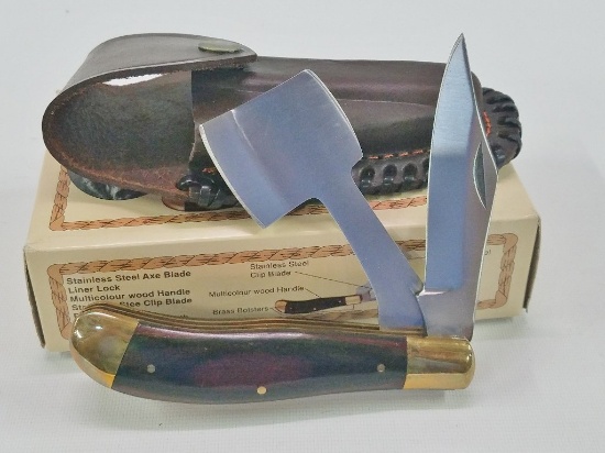 BUFFALO BOB'S MODEL 77-A, "POCKET CHOPPER"  AXE BLADE KNIFE, NEW IN BOX