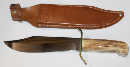 VINTAGE COLEMAN WESTERN MODEL W49, 14.5" OVERALL LENGTH KNIFE W/ SHEATH