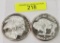 TWO (2) INDIAN BUFFALO .999 SILVER TROY OUNCE ROUNDS