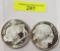 TWO (2) INDIAN BUFFALO .999 SILVER TROY OUNCE COINS